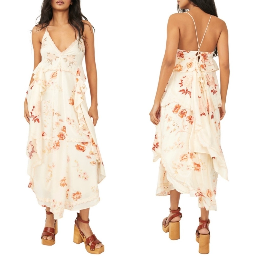Free People Audrey Embroidered Maxi Dress size medium